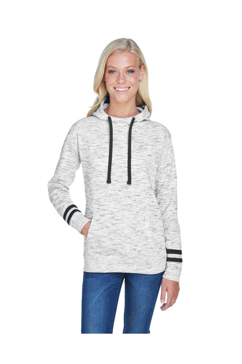 J America JA8674 Ladies' Melange Scuba Neck Sweatshirt - Image 5