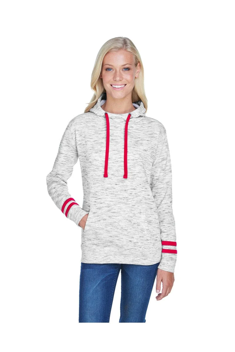 J America JA8674 Ladies' Melange Scuba Neck Sweatshirt - Image 7