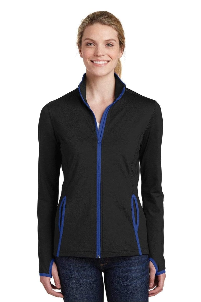 Sport-Tek LST853 Ladies Sport-Wick Stretch Contrast Full-Zip Jacket - Image 3