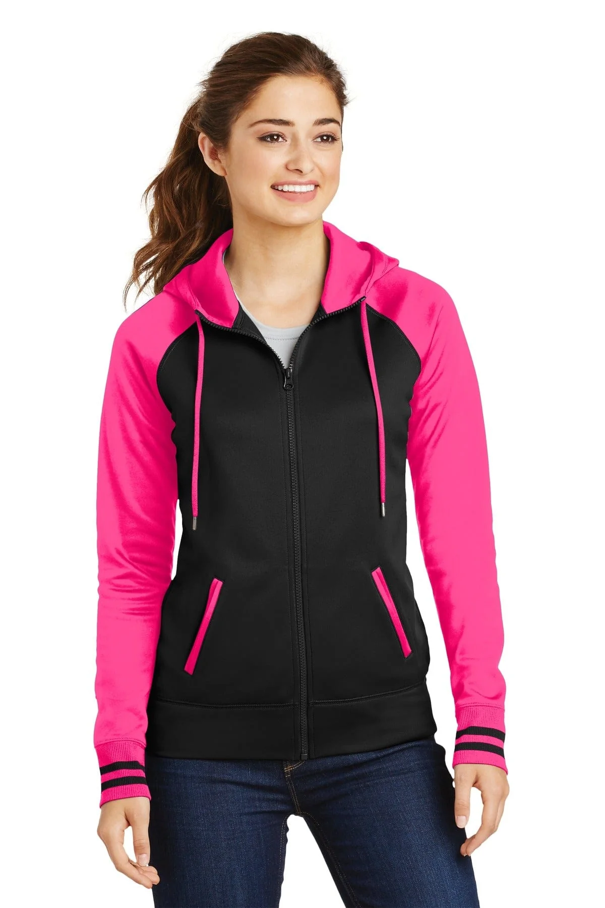 Sport-Tek LST236 Ladies Sport-Wick Varsity Fleece Full-Zip Hooded Jacket - Image 35