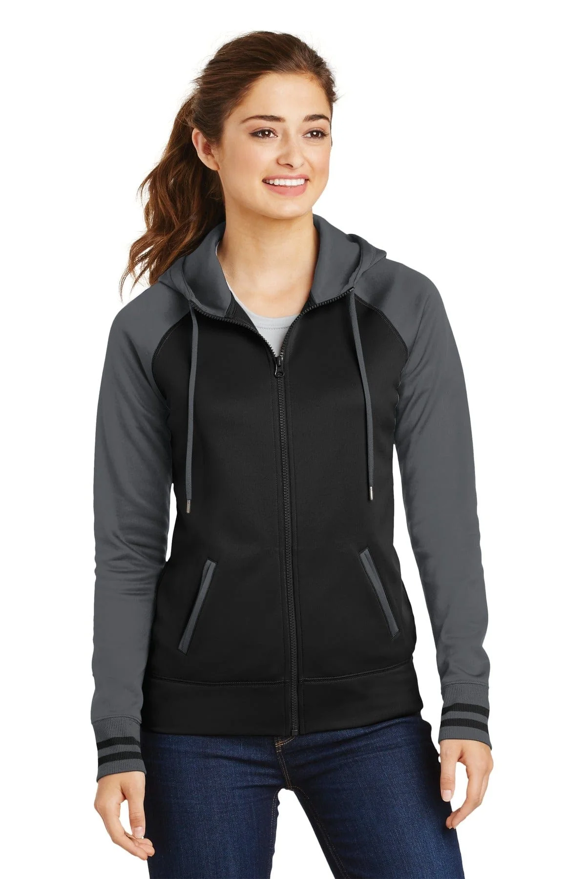 Sport-Tek LST236 Ladies Sport-Wick Varsity Fleece Full-Zip Hooded Jacket - Image 36