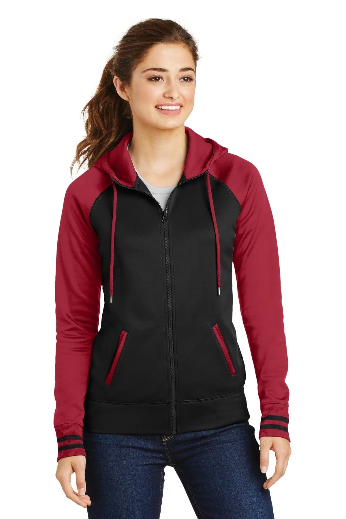 Sport-Tek LST236 Ladies Sport-Wick Varsity Fleece Full-Zip Hooded Jacket - Image 38