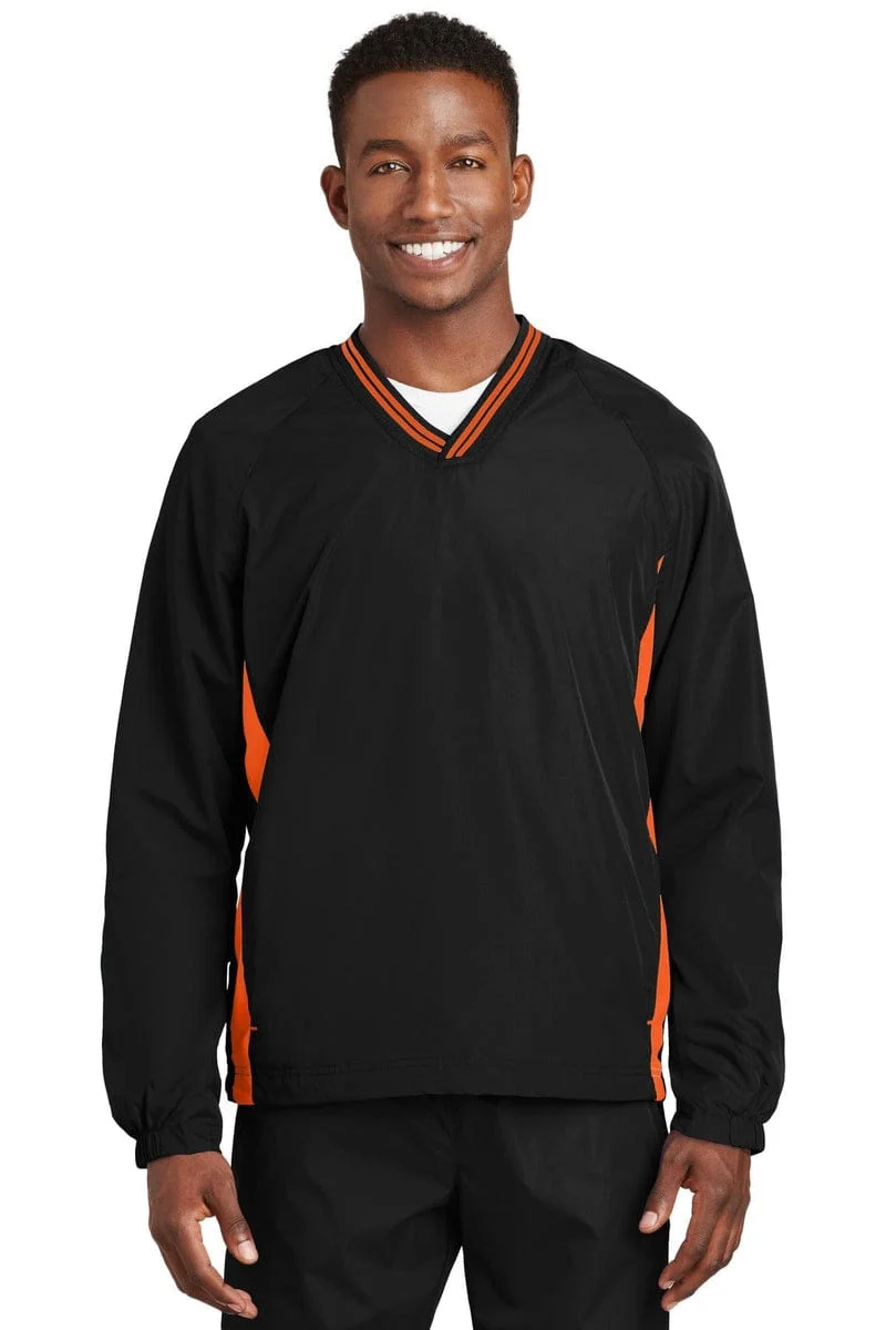 Sport-Tek JST62 Tipped V-Neck Raglan Wind Shirt - Image 24