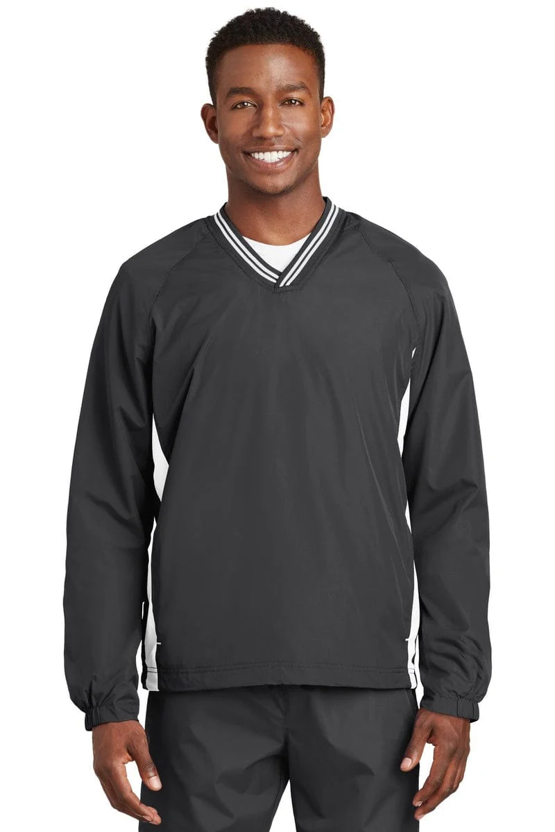 Sport-Tek JST62 Tipped V-Neck Raglan Wind Shirt - Image 8